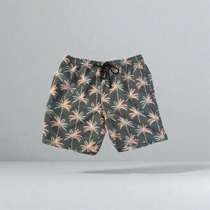 Palm Tree Print Swim Trunks